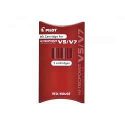 PILOT Pochette de 3 recharges pour V5/V7 HI-TECPOINT encre Rouge