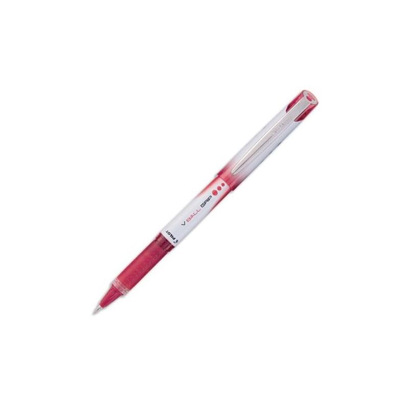 PILOT V-BALL GRIP Stylo roller pointe métal 0,7 mm Encre liquide Rouge