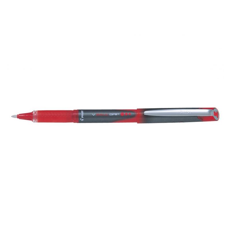 PILOT V-BALL GRIP Stylo roller pointe métal 1 mm encre liquide Rouge