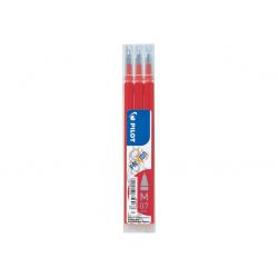 PILOT Pochette de 3 recharges rouge roller FriXion Ball pointe moyenne (0,7mm)