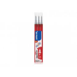 PILOT Set de 3 recharges pour roller FriXion Pointe fine HI-TEC 0,5 mm Encre Rouge