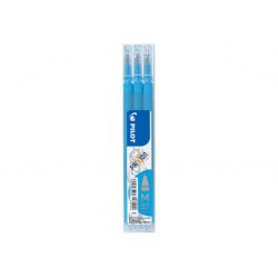 PILOT Pochette de 3 recharges turquoise roller FriXion Ball pointe moyenne (0,7mm)