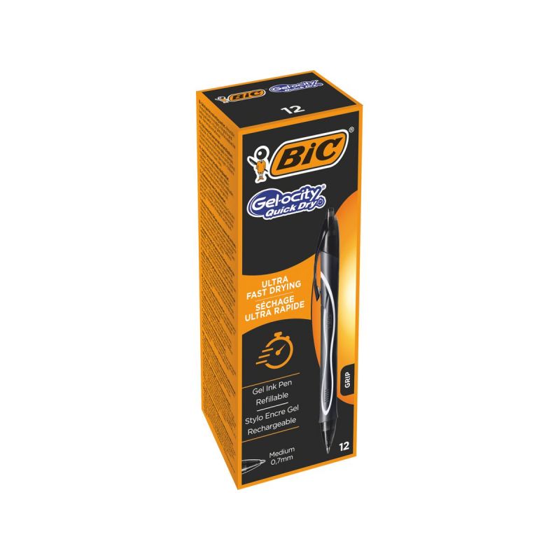 BIC Stylo bille GELOCOTY QUICK DRY Encre gel noire