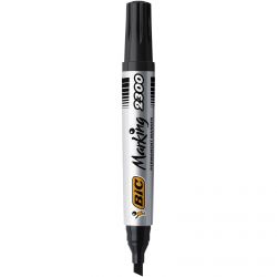 BIC Marqueur permanent pointe biseau corps plastique encre à base d'alcool Noire