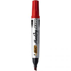 BIC Marqueur permanent pointe biseau Encre à base d'alcool Rouge