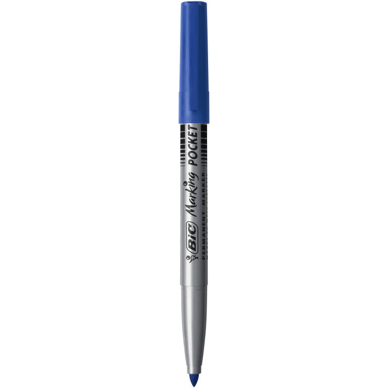 BIC Marqueur permanent pointe fine ogive Encre à base d'alcool Bleue