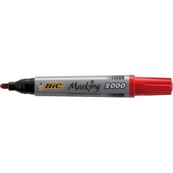 BIC Marqueur permanent pointe ogive Encre à base d'alcool Rouge