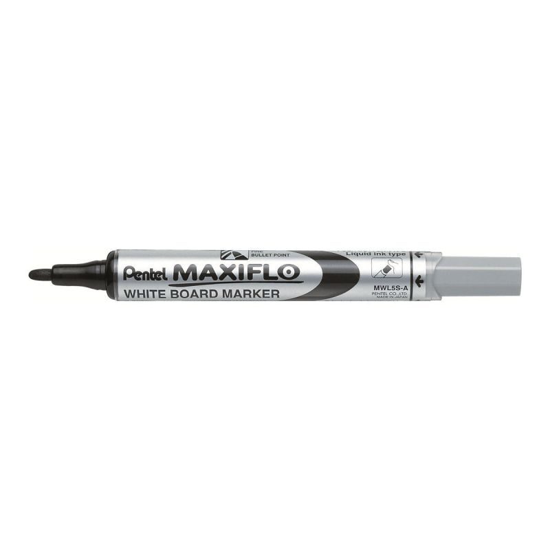 PENTEL MAXIFLO Marqueur effaçable sec Pointe ogive moyenne Encre liquide base Alcool Noire