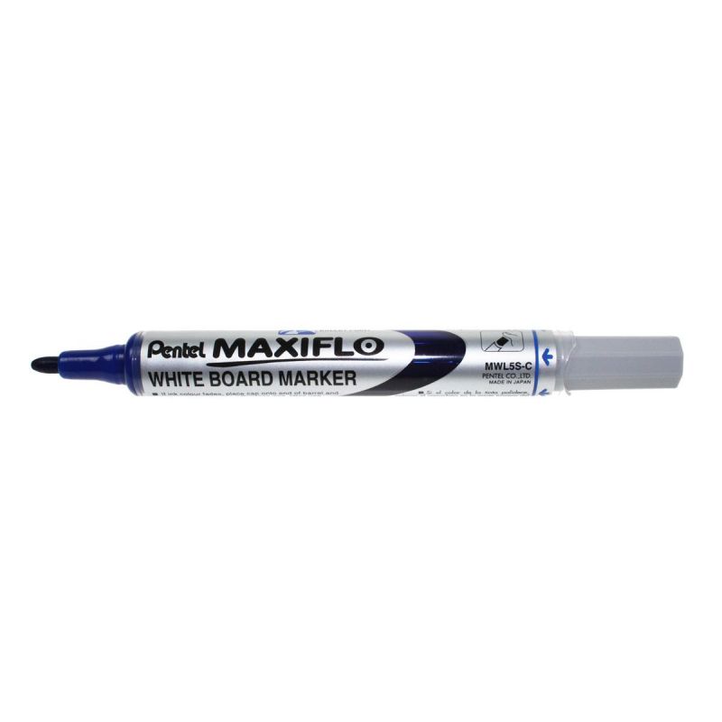 PENTEL MAXIFLO Marqueur effaçable sec Pointe ogive moyenne Encre liquide base Alcool Bleue