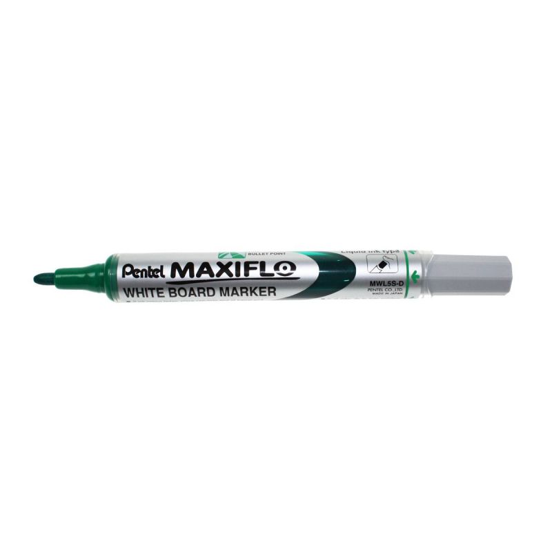 PENTEL MAXIFLO Marqueur effaçable sec Pointe ogive moyenne Encre liquide base Alcool Verte