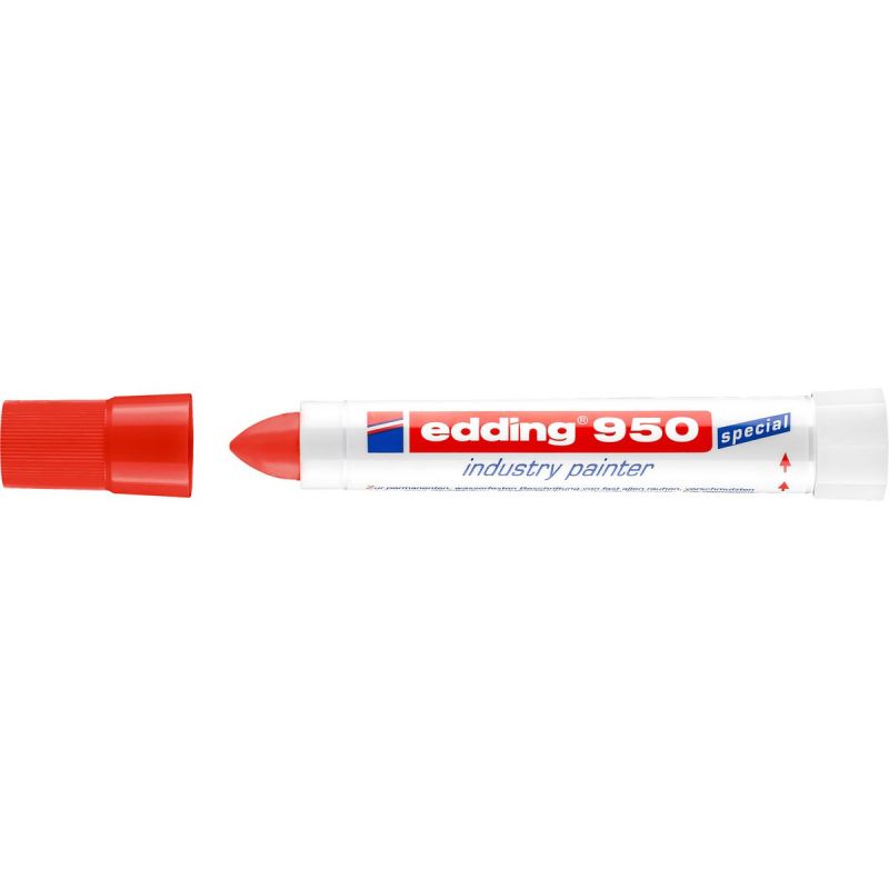 EDDING 950 Marqueur pate colorée et encre permanente Rouge pour toutes surfaces