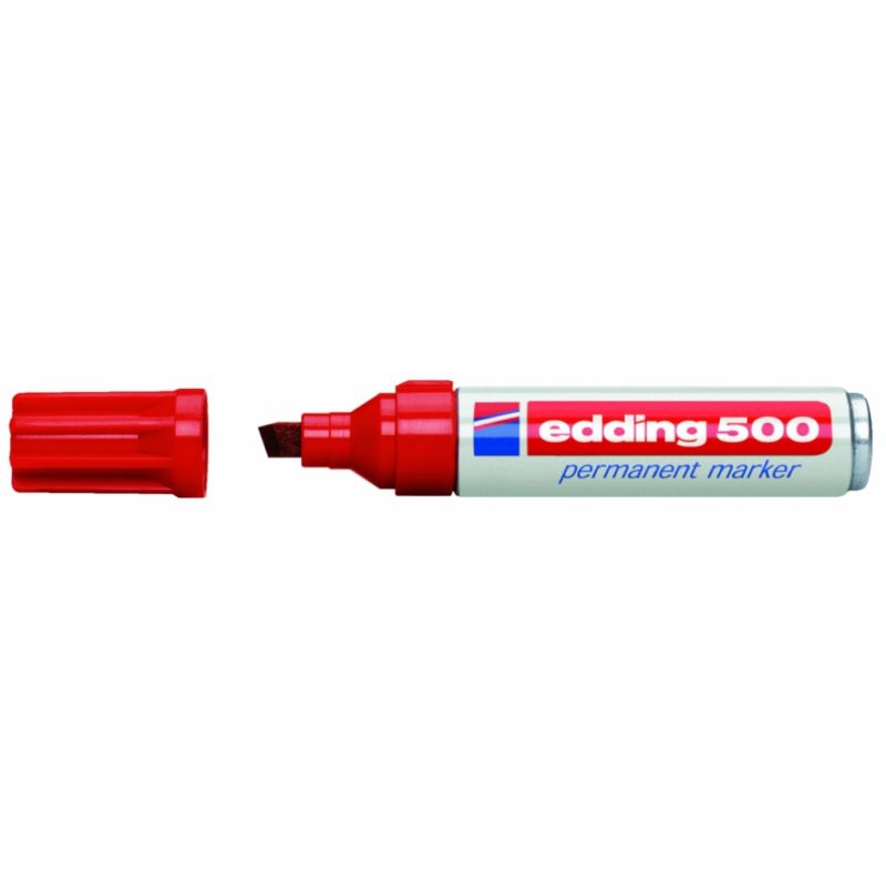 EDDING 500 Marqueur permanent pointe biseautée coloris rouge