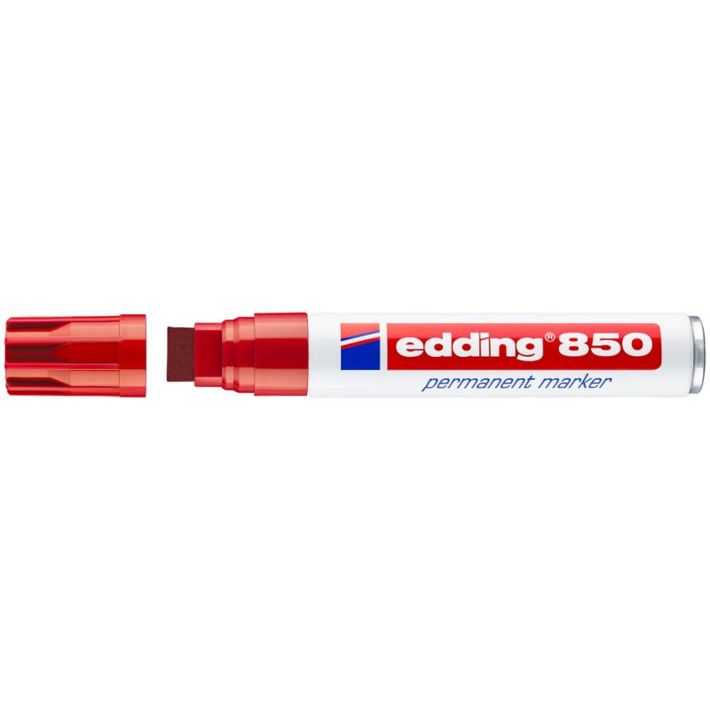 EDDING 850 Marqueur permanent pointe biseautée coloris rouge
