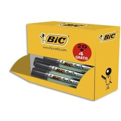 BIC ONYX 1481 Pack de 20+4 marqueur permanent pointe biseautée encre Noire indélébile