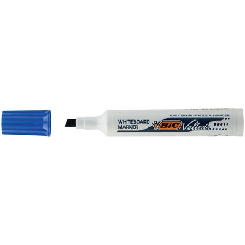 BIC VELLEDA 1791 Marqueur effaçable à sec pour tableaux Blancs pointe biseau encre cétone Bleue