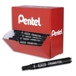 PENTEL n50 Pack de 36 marqueurs permanents pointe ogive encre Noire