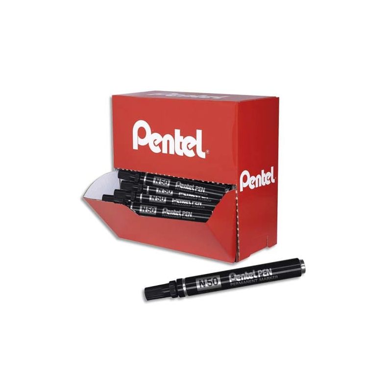 PENTEL n50 Pack de 36 marqueurs permanents pointe ogive encre Noire