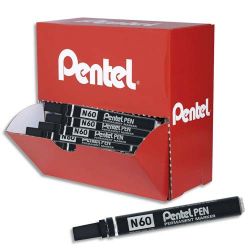 PENTEL n60 Pack de 36 marqueurs permanents pointe ogive encre Noire