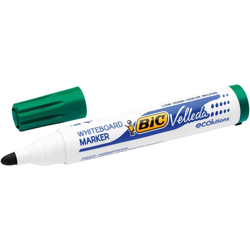 BIC VELLEDA 1701 Marqueur effaçable à sec pour tableaux Blancs pointe ogive encre verte