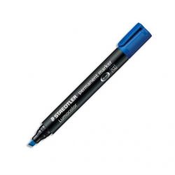 STAEDTLER Marqueur permanent pointe biseautée Encre Bleue à base d'alcool