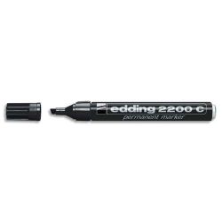 EDDING 2200C Marqueur permanent pointe biseautée encre indélébile Noire sans solvant