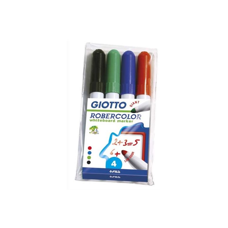 GIOTTO Pochette 4 marqueurs effaçables pointe ogive couleurs assortis