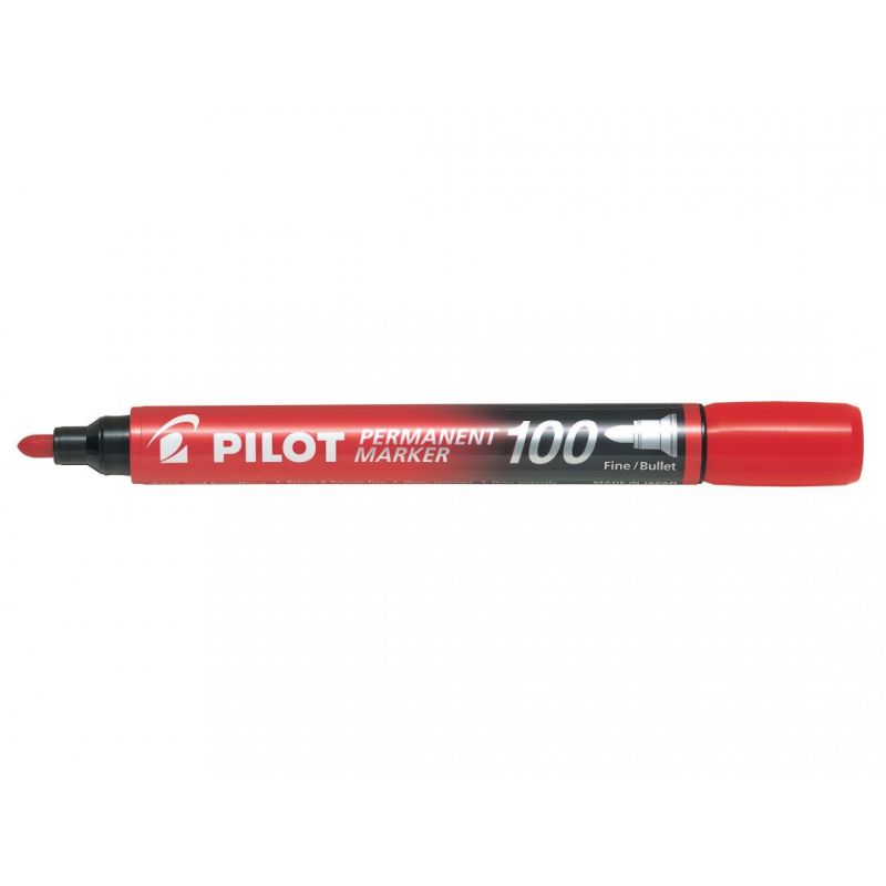 PILOT MARKER 100 Marqueur permanent pointe conique fine encre rouge