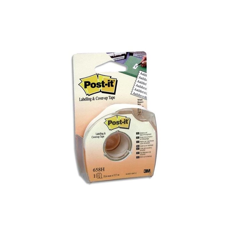 POST-IT Bande de correction adhésive et repositionnable sur dévidoir plastique jetable 25,4 mm x 17,7 m