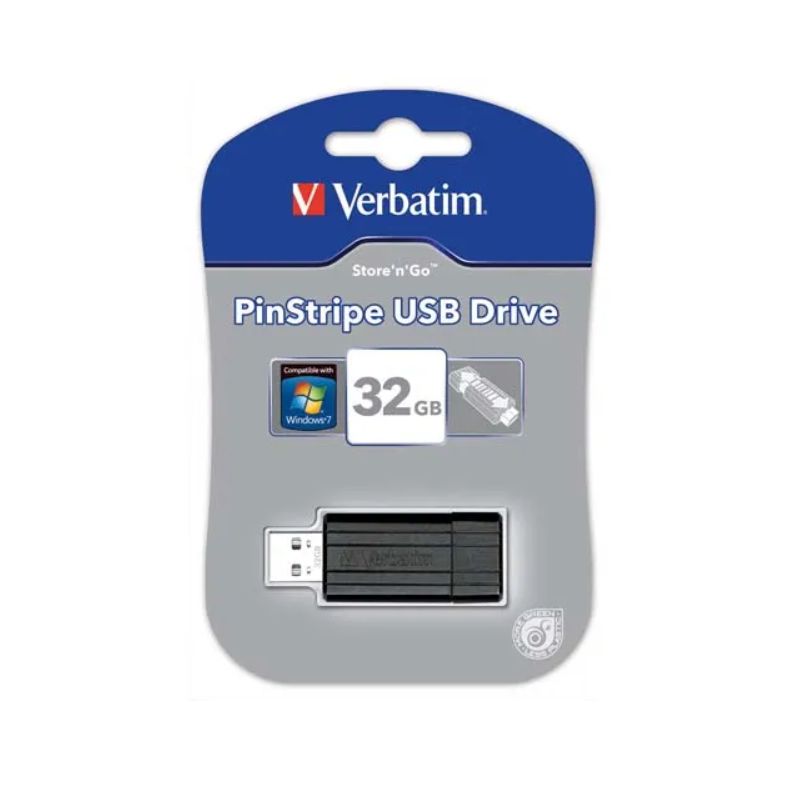 VERBATIM Clé USB 2.0 Store 'n' Go PinStripe 32Go Noir