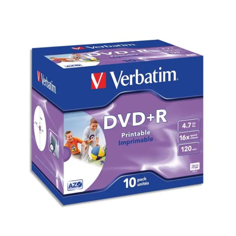 VERBATIM Pack de 10 DVD+R imprimable 4.7Go