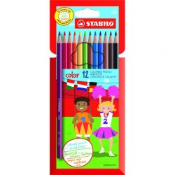 STABILO Etui carton de 12 crayons de couleur COLOR