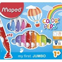 MAPED Pochette 12 feutres de coloriage COLOR'PEPS pointe extra large