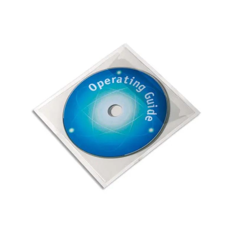 DURABLE Sachet 10 Pochettes adhésives PocketFix pour CD/DVD