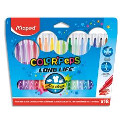 MAPED Pochette 18 feutres de coloriage COLOR'PEPS pointe moyenne