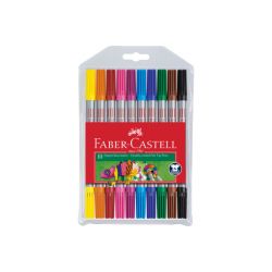 FABER CASTELL Pochette 10 feutres de coloriage. Double pointe : fine &  moyenne