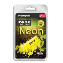 Clé USB 2.0 Intégral Memory Néon 32 Go - Jaune - Bleu