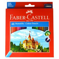 FABER CASTELL Etui de 48 crayons de couleur + un taille-crayon