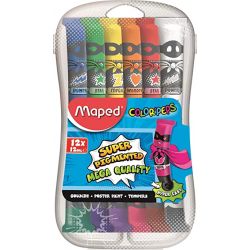 MAPED Boîte plastique de 12 tubes de gouache COLOR'PEPS