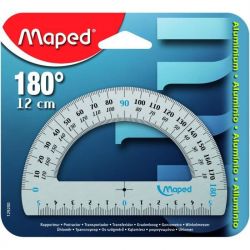 MAPED rapporteur demi circulaire 180° aluminium 12cm