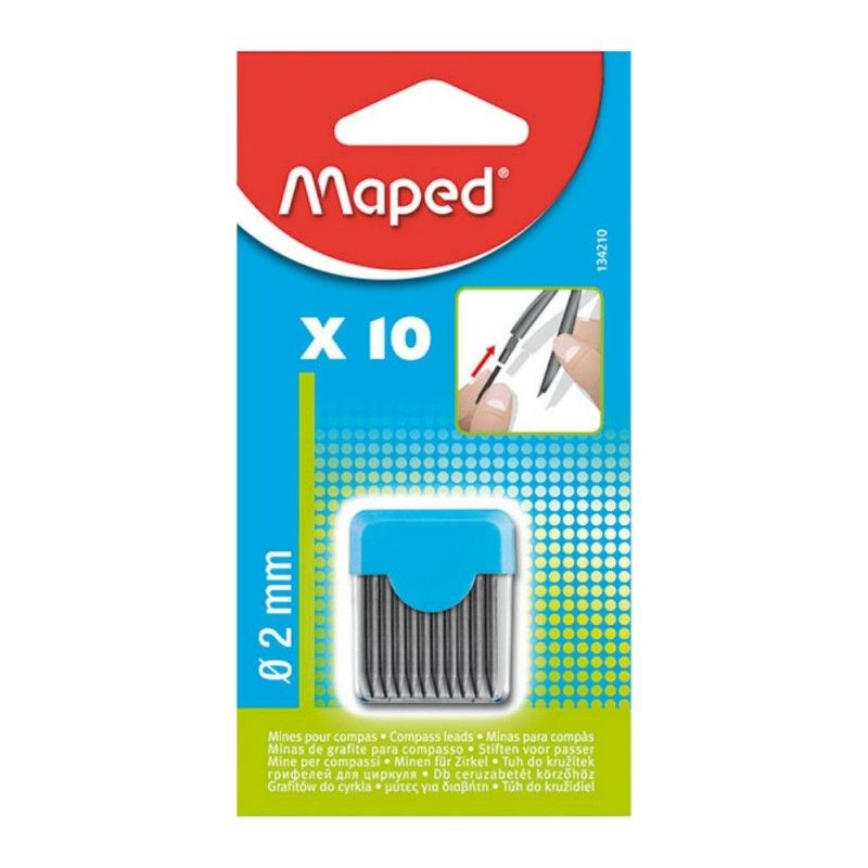 MAPEDBlister étui de 10 mines de rechange pour compas pointe 2mm