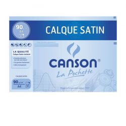 CANSON Pochette de 12 feuilles papier calque satin 90g A4