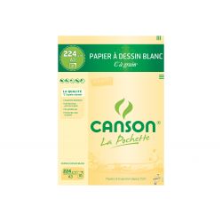CANSON Pochette de 10 feuilles de papier dessin C A GRAIN 224g A3