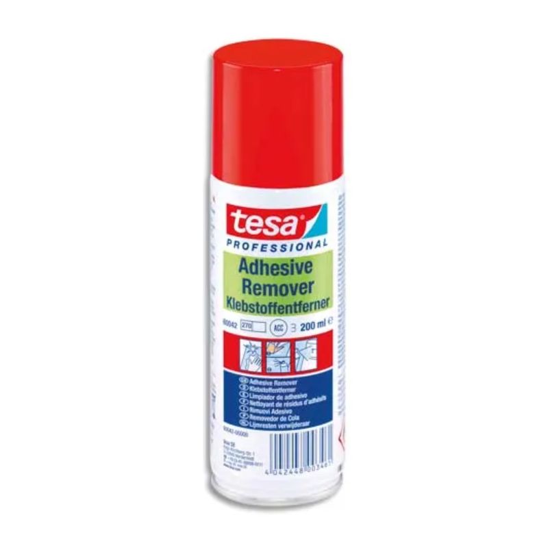 TESA Spray Adhesive Remover pour le retrait des résidus colle, graisse. Aérosol 200 ml