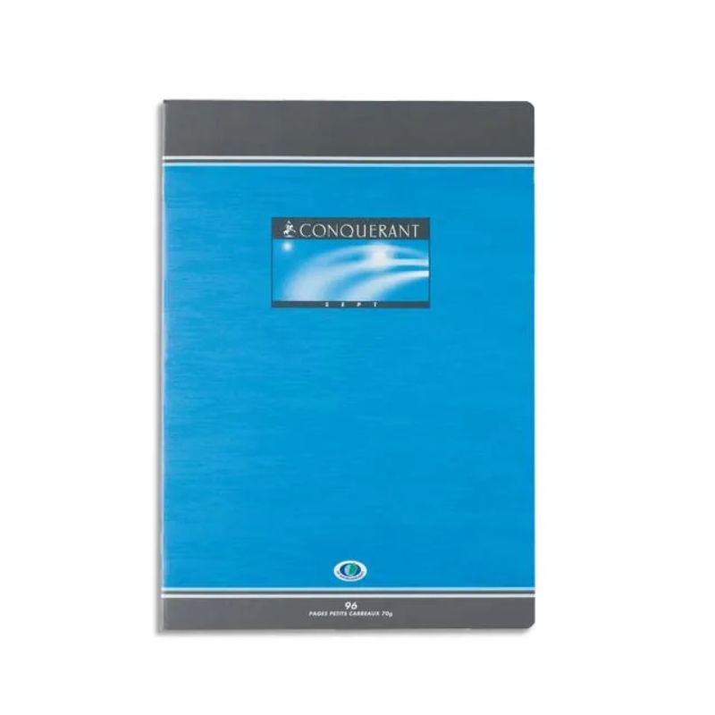 CONQUERANT C7 Cahier reliure piqûre 17x22 cm 96 pages 70g