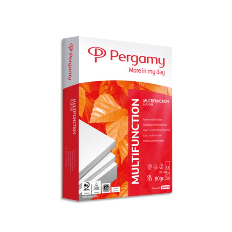 PERGAMY Ramette 500 feuilles papier très Blanc Multifonction A3 80g