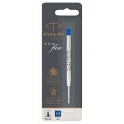 PARKER Recharge pour bille pointe moyenne QUINKFLOW encre Bleue