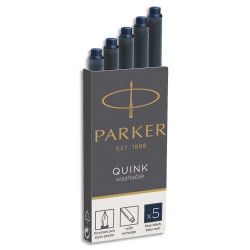 PARKER Etui de 5 cartouches longues QUINK encre Bleue effaçable