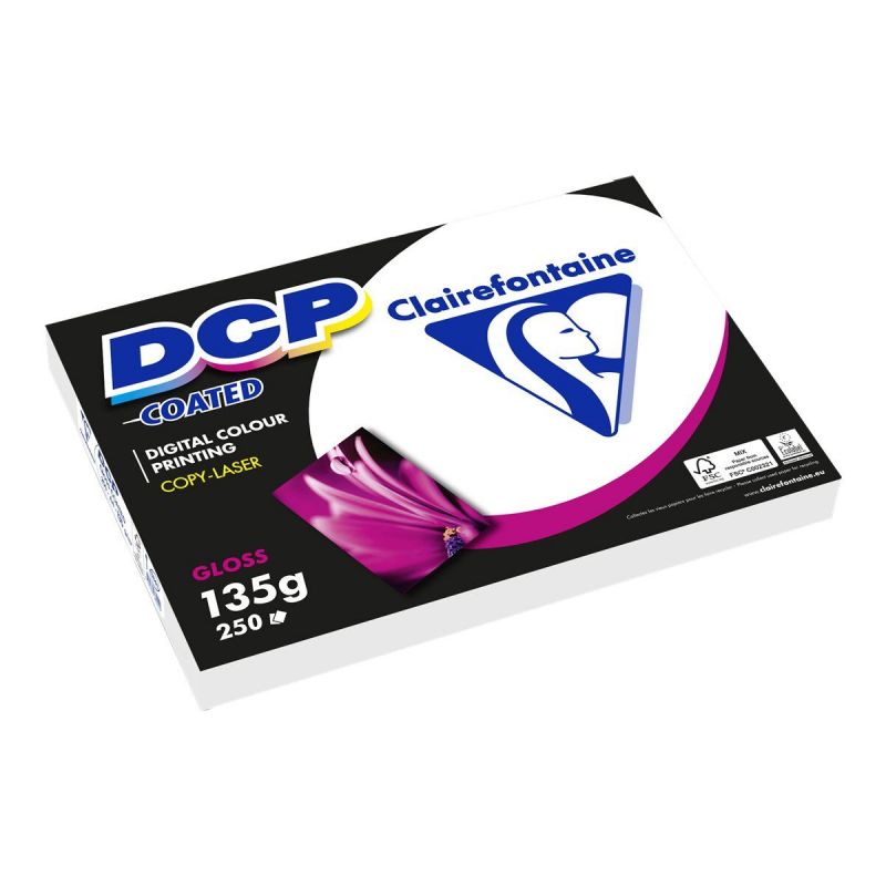 CLAIREFONTAINE Ramette 250 feuilles A3 135g DCP coated brillant 2 faces