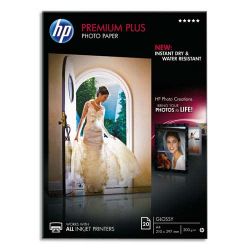 HP Boîtes 20 feuilles papier brillant photo Premium Plus A4 300g