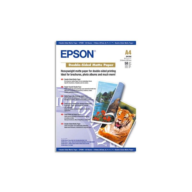 EPSON Paquet de 15 papier photo premium glacé 255gr A4